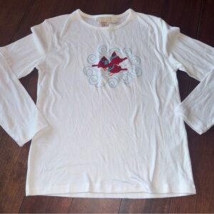 M&C sportswear Classic Tee women's Size M White long sleeve Cardinal